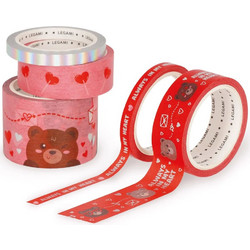 Set of 5 Legami Decorative Teddy Bear Paper Sticky Tapes - Tape By Tape TAP0011