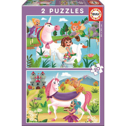 Παιδικό Puzzle Educa Μονόκεροι & Νεράιδες 2x20 Κομμάτια