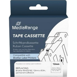 Ετικέτες Γενικής Χρήσης Mediarange (Brother M-K231BZ) 12mm, 8m, Laminated and Permanent Adhesive, Black on White (MRBMK231)