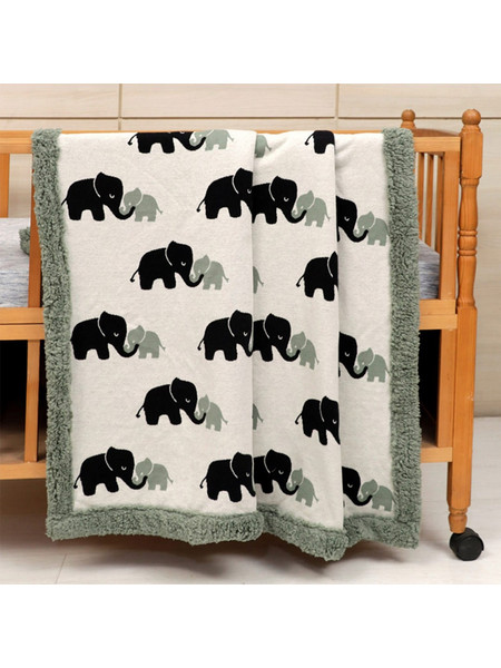 Κουβέρτα πλεκτή-sherpa Liolios home Elephant 100x120