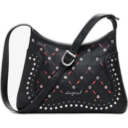 Desigual Yankee Manaos Γυναικεία Τσάντα Χιαστί από Δερματίνη Μαύρη με Στενό Λουρί 25WAXP382000U