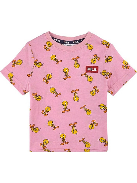 Fila Laage Παιδικό T-Shirt Κοντομάνικο Ροζ FAK0021-43011