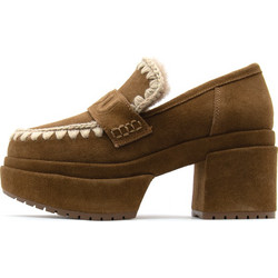 SUEDE LEATHER PLATFORM LOAFERS WOMEN MOU
