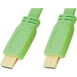 Καλώδιο 1.4 Flat HDMI Male to HDMI Male 1.5m Green 5τμχ 04.001.0239