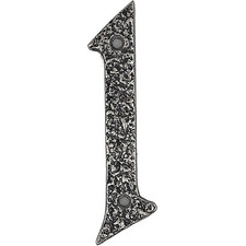 Roline 461 Πινακίδα με Αριθμό 1 από Αλουμίνιο Old Silver 100mm