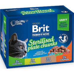 Brit Premium By Nature Sterilised Plate Chunks in Gravy 12x100gr