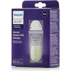 Philips Avent Σακουλάκια Αποθήκευσης Μητρικού Γάλακτος 180ml 25τμχ