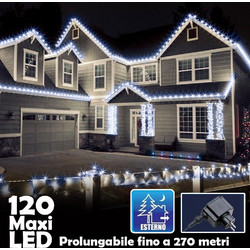 Bakaji 120 Χριστουγεννιάτικα Λαμπάκια LED σε Σειρά Εξωτερικού Χώρου Ψυχρά Λευκά 9m 02052730