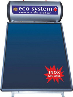 Ecosystem Aisi 316L Ein Ηλιακός Θερμοσίφωνας 170lt 3.1m² Inox Διπλής Ενέργειας