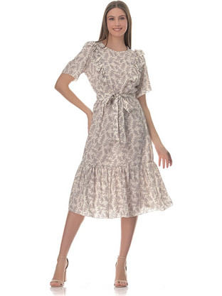 Coocu Midi Φόρεμα Floral Εκρού