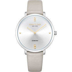 Kenneth Cole Diamond Crystals Γυναικείο Ρολόι με Γκρι Δερμάτινο Λουράκι KCWLA0027403