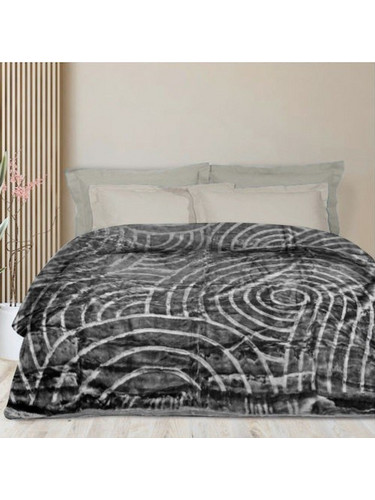 Κουβέρτα Bελουτέ 220x220cm Grey AM-002
