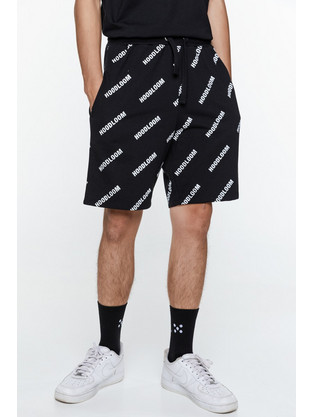 Hoodloom με Τύπωμα Allover Βερμούδα Μαύρο