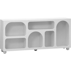 Μπουφές Emersi pakoworld με ράφια mdf σε λευκή απόχρωση 164x34x76εκ