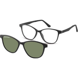 Sunoptic TRC-189 Γυναικείος Σκελετός Γυαλιών Οράσεως με Clip-On Κοκάλινος Μαύρος