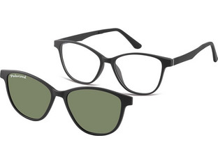 Sunoptic TRC-189 Γυναικείος Σκελετός Γυαλιών Οράσεως με Clip-On Κοκάλινος Μαύρος