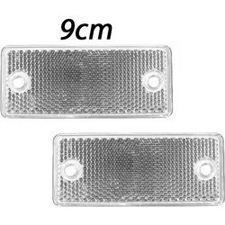 Ανακλαστικό Ορθογώνιο Βιδωτό 9x4cm Σετ 2τμχ W16300-8-1-W Λευκό