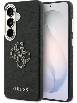 Guess Grained Big 4G Metal Logo Back Cover Black (Samsung Galaxy S26)