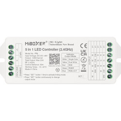 LED ΕΛΕΓΚΤΗΣ RF Controller 2.4GHz 5 ΣΕ 1 20Α 12V DC /240W 24V DC /480W Single Color / Dual White / RGB / RGBW / RGB+CCT - A-PR5