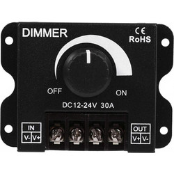VenCore 6613-10004 - Dimmer 12-24V 360-720W with Knob Button - Επιτοιχιο Εξωτερικό LED Dimmer Ροοστάτης με Ποτενσιόμετρο 12 Volt 360 Watt & 24 Volt 720 Watt Μέγιστο Φορτίο