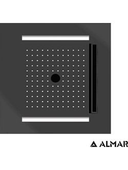 ΚΕΦ.ΟΡΟΦ.TEMOTION ΧΡΩΜΑΤ/ΠΕΙΑ 50x50 (E044259) ALMAR INOX PVD BLACK BRUSHED