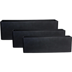 Spacegreen Γλάστρα Ρητίνης Ορθογώνια Linear Block Μαύρη S 60x18x18 εκ