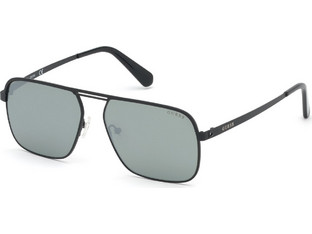 Guess GU6939 02Q Γυναικεία Γυαλιά Ηλίου Aviator Μεταλλικά Μαύρα με Μαύρο Φακό