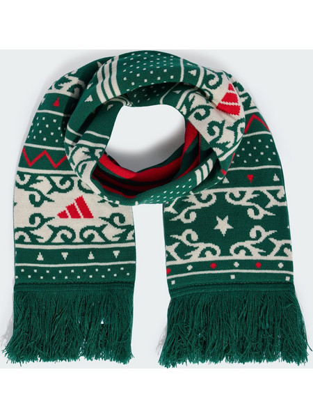 adidas Christmas Graphic Scarf KW4430 Collegiate Green / Ivory / Pure Ruby