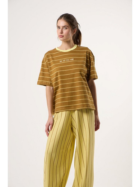 Baya Κοντομάνικο T-Shirt Daily Stripes | Καφέ