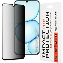 Techsuit - 111D Πλήρης κόλλα απορρήτου - Realme C100 5G - Μαύρο