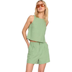 24colours Linen Blend Γυναικείο Σορτς Πράσινο