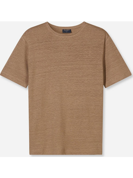 OLYMP T-SHIRT ΛΙΝΟ REGULAR FIT ΜΠΕΖ