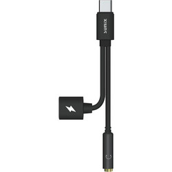 Sunix Αντάπτορας Type C (Αρσενικό) σε mini Jack Ακουστικών 3.5 mm και Type C (Θηλυκό) - Μαύρο