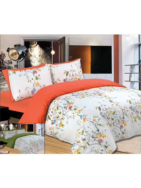 Σετ Κουβερλί Le Blanc Premium Μονό Flowers Peach 160Χ240