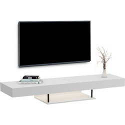 ΕΠΙΠΛΟ ΤΗΛΕΟΡΑΣΗΣ ΤΟΙΧΟΥ ME LED SAVOR HM18381.02 ΜΕΛΑΜΙΝΗ ΛΕΥΚΗ 150x29,5x22Υεκ