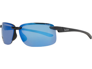 Bolle 12261 Ανδρικά Γυαλιά Ηλίου Μάσκα Κοκάλινα Μαύρα με Μπλε Φακό