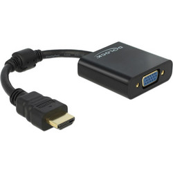 DELOCK αντάπτορας HDMI σε VGA 65512, 1080p, μαύρος