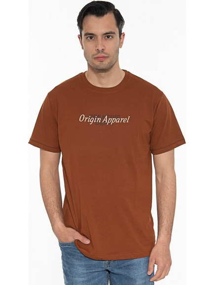 ORIGIN T-Shirt Λαιμόκοψη Με Στάμπα 232707 ΚΑΜΕΛ ΚΑΜΕΛ