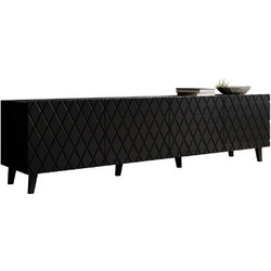 PoliHome Έπιπλο Τηλεόρασης Ξύλινο Μαύρο Μ200xΠ42xΥ52cm Asti 162581509