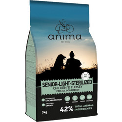 Anima Senior, Light & Sterilised All Breeds with Chicken & Turkey 3kg