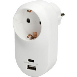 GSC Μονόπριζο με Θύρες Usb A & Usb C Λευκό - (103000031)