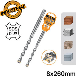 INGCO Τρυπάνι Τετράκοπο SDS PLUS 8x260MM (DBH1210804C)