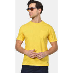 Ανδρικό T-shirt Normal Fit Από 100% Βαμβάκι Με Τσέπη Στήθους - ΚΙΤΡΙΝΟ