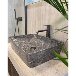 Icon Zefiros Επικαθήμενος Νιπτήρας Μπάνιου 50x38x15cm Grey 92530MAG