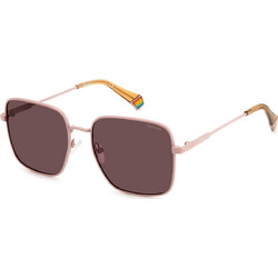 Polaroid Eyewear PLD6194/S 8KJ/KL Γυαλιά Ηλίου Τετράγωνα Μεταλλικά Ροζ με Καφέ Polarized Φακό