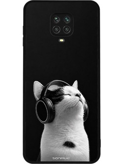 Sonique Men's Edition Back Cover White (Xiaomi Redmi Note 9S / Redmi Note 9 Pro) με Σχέδιο «Audio Kitten»