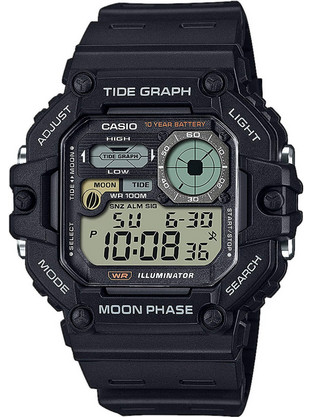 Casio Ψηφιακό Ανδρικό Ρολόι Χρονογράφος με Μαύρο Καουτσούκ Λουράκι WS-1700H-1AVEF