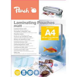 Peach Ζελατίνες Πλαστικοποίησης Ματ 125 microns 100τμχ