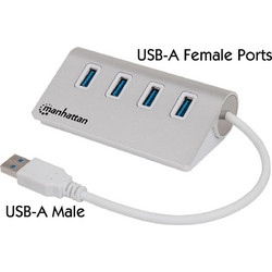 Manhattan 163767 USB Hub 3.0 USB-A με 4 Θύρες USB-A
