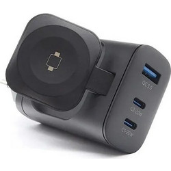 RealPower PC-43 2in1 Φορτιστής χωρίς Καλώδιο με Θύρα USB-A & 2 Θύρες USB-C 43W Quick Charge 3.0
